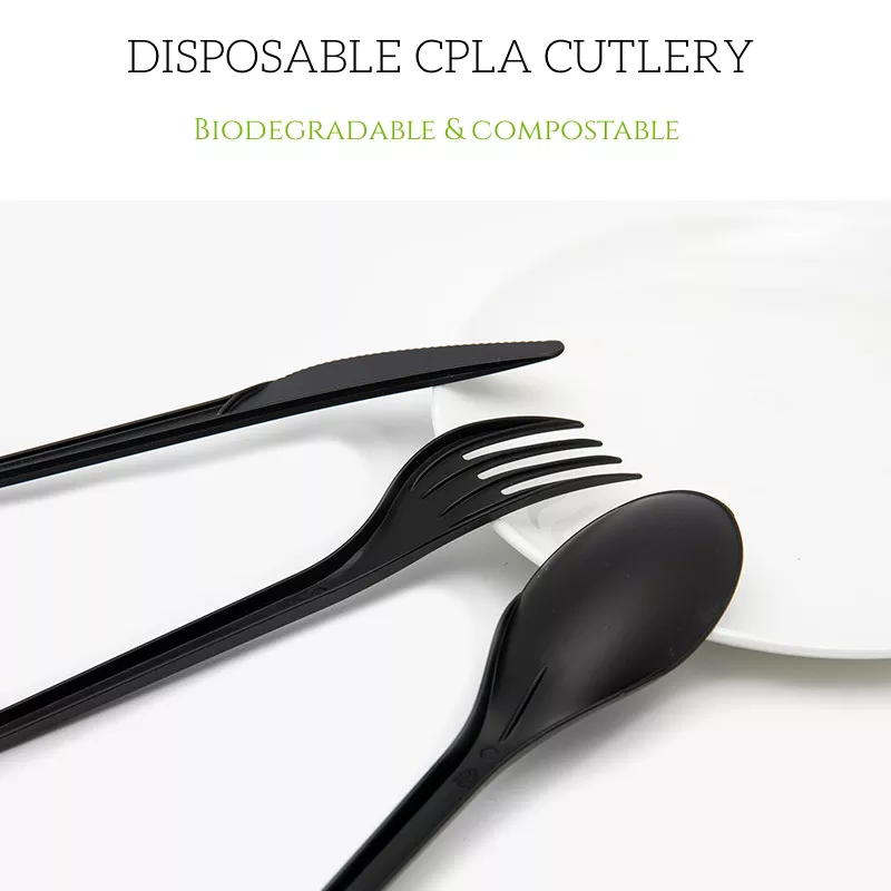 6.5" Medium-Heavy Weight CPLA Knife White/black 1000ct. SY-PLA02 - Image 4