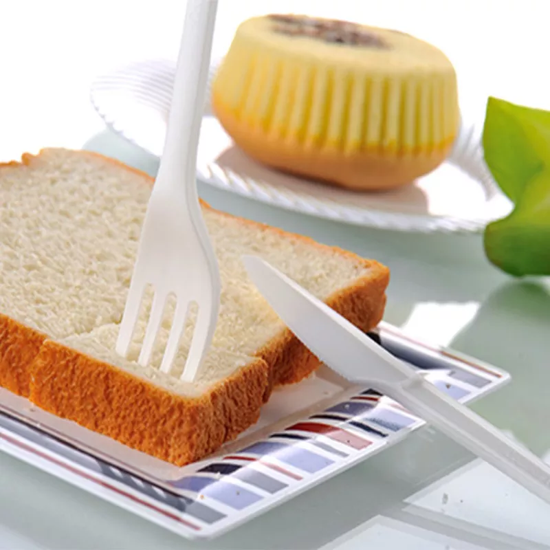 6.5" Medium-Heavy Weight CPLA Knife White/black 1000ct. SY-PLA02 - Image 3