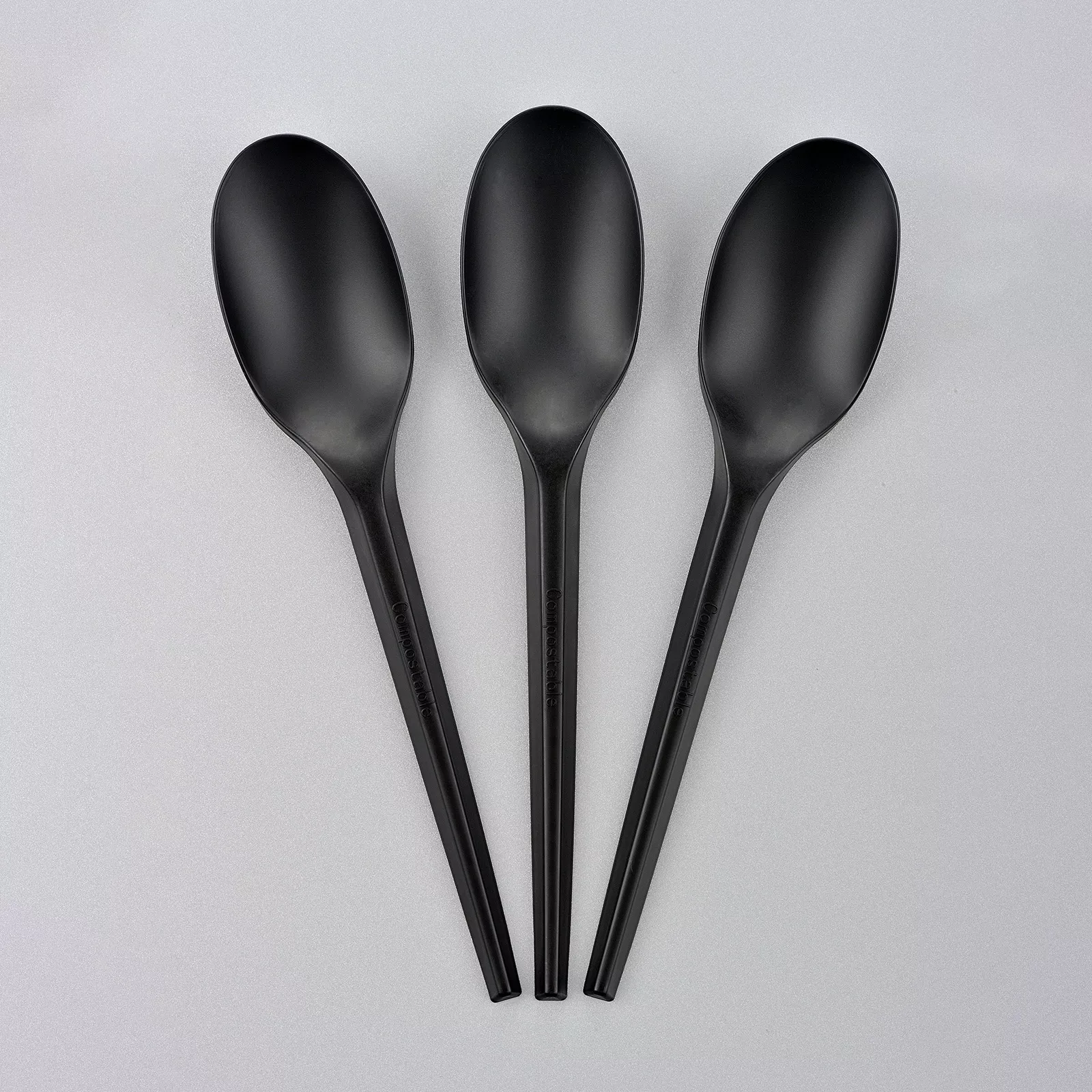 6.5" Medium-Heavy Weight CPLA Teaspoon White/black 1000ct. - Image 2