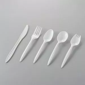 Medaim Weight Plastic Knife Fork Teaspoon Soupspoon Spork white