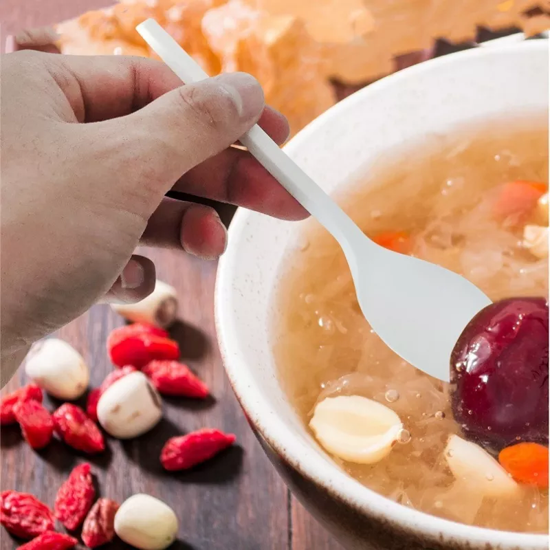 6.5" Medium-Heavy Weight CPLA Teaspoon White/black 1000ct. - Image 4