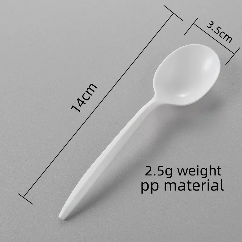 SY-PPC01 Medium Weight Plastic Soupspoon, White/Black 1000ct. - Image 2
