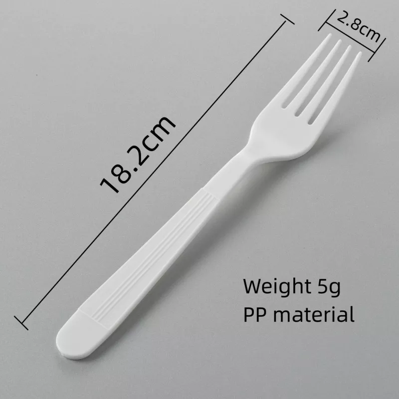 SY-PPC03 Heavy Weight Plastic Fork, White/Black 1000ct. - Image 3