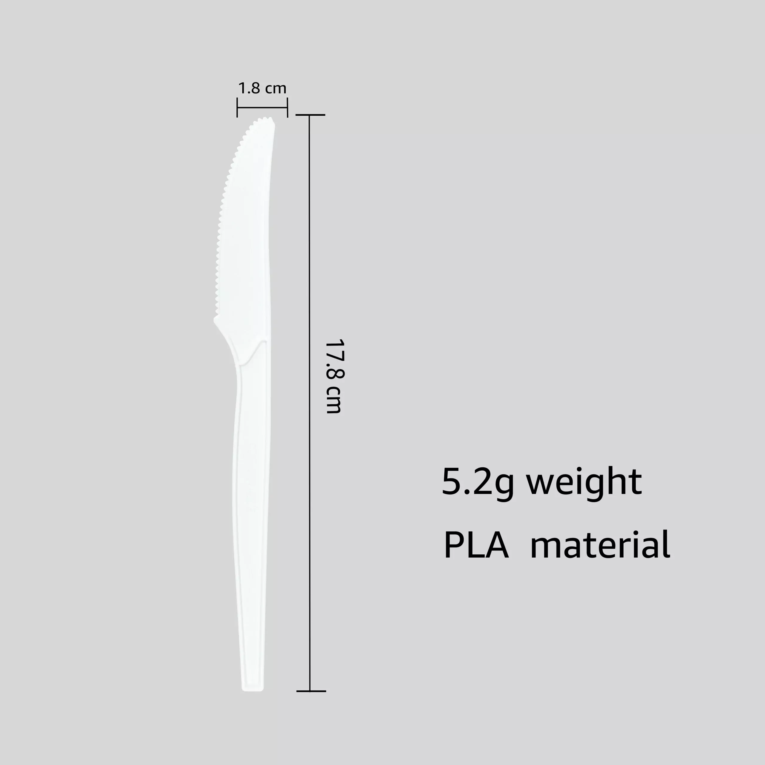 7" Heavy Weight CPLA Knife White 1000ct. - Image 2