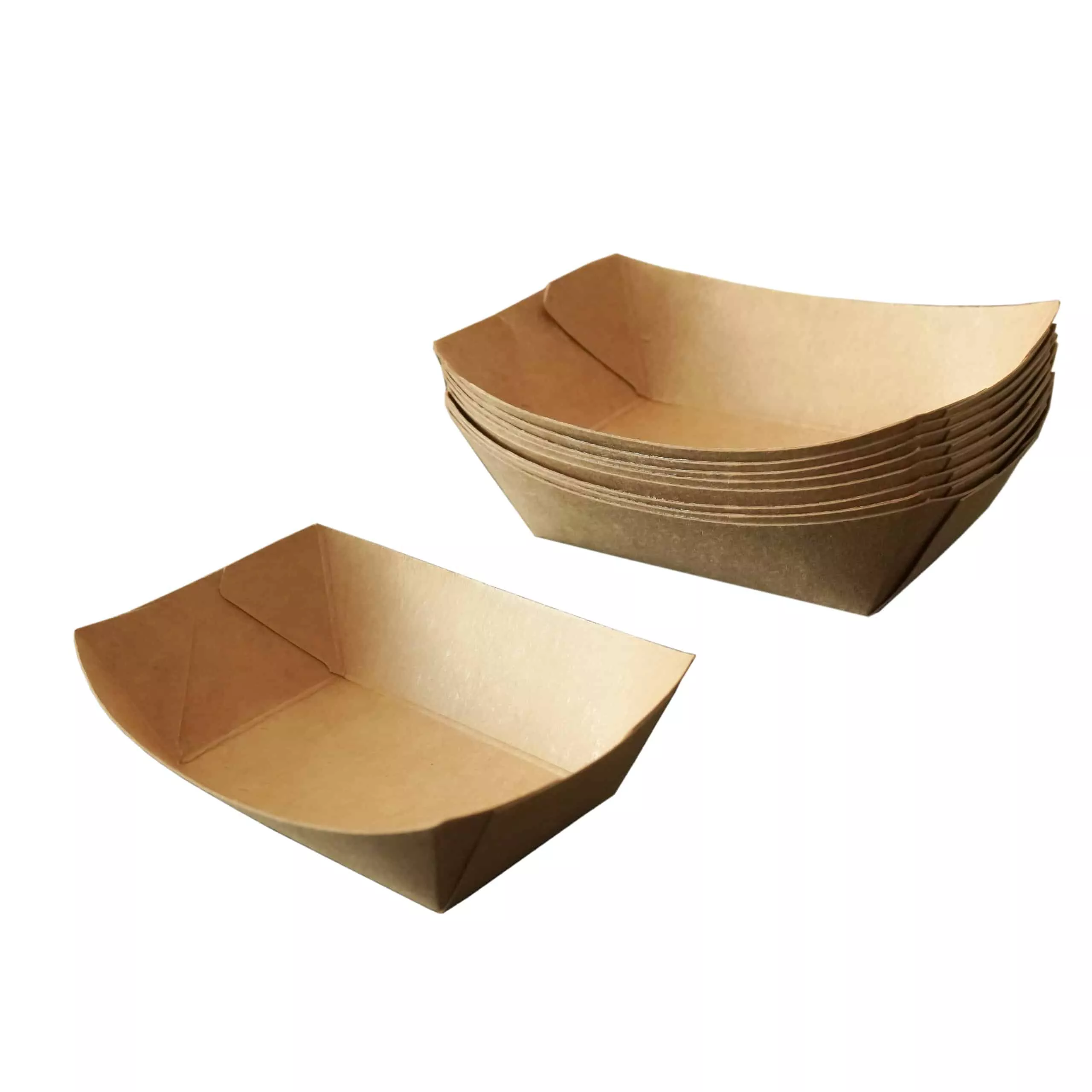 2#Disposable Compostable Kraft Paper Food Tray Boxes - Image 3
